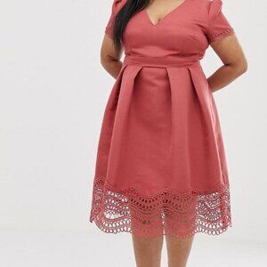 Little Mistress Plunge Front, Terracotta Pink Dress